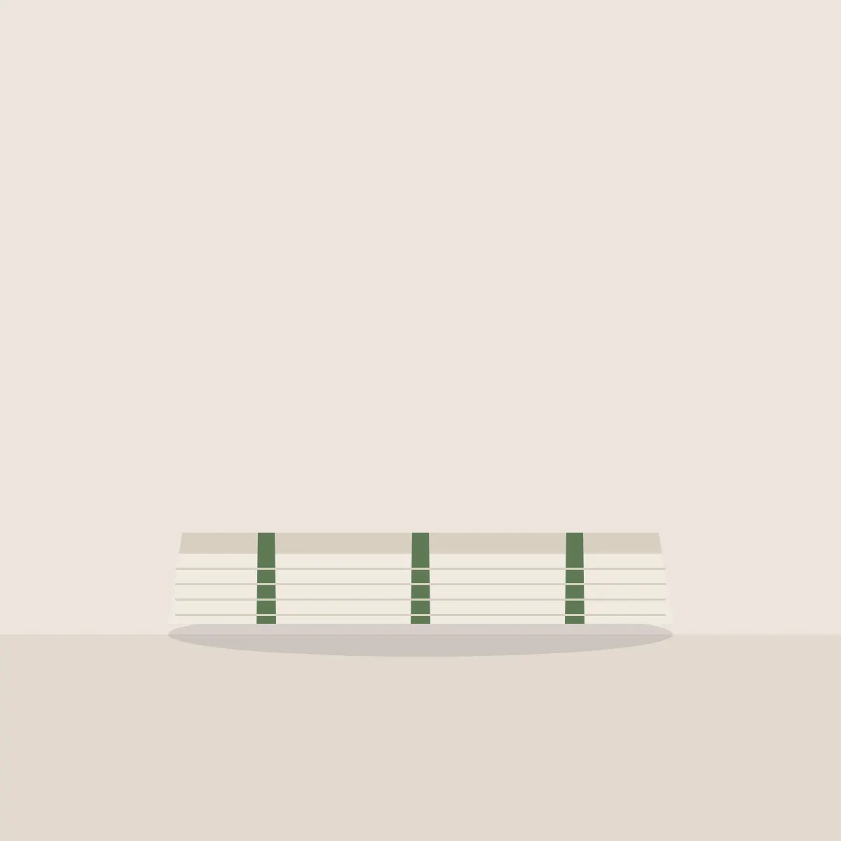 Striped cotton bath mat folded once