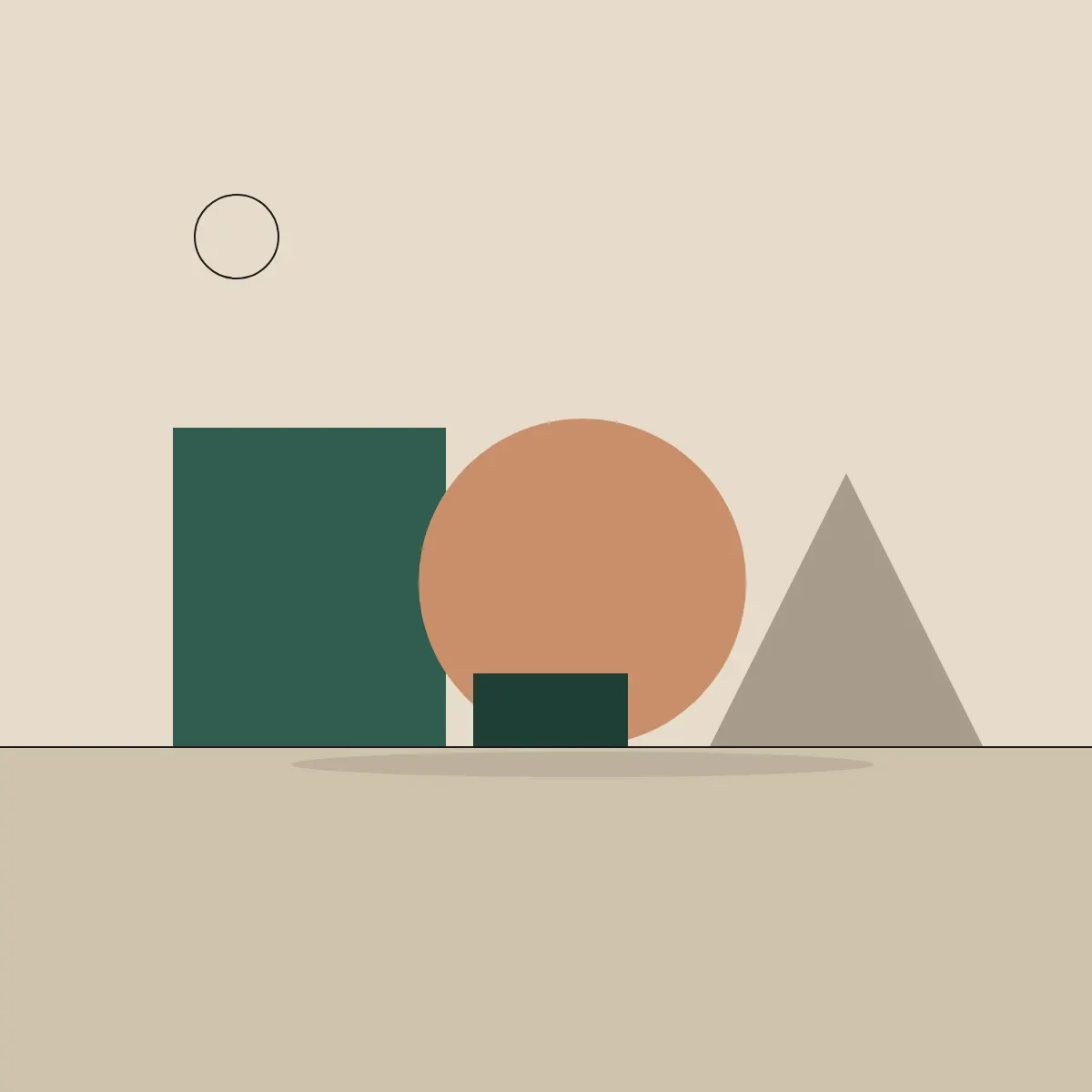 Abstract composition in muted tones